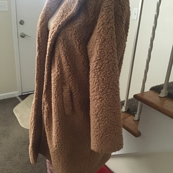 Gorgeous caramel teddy midi coat,oversized slouch fit - Picture 4 of 10